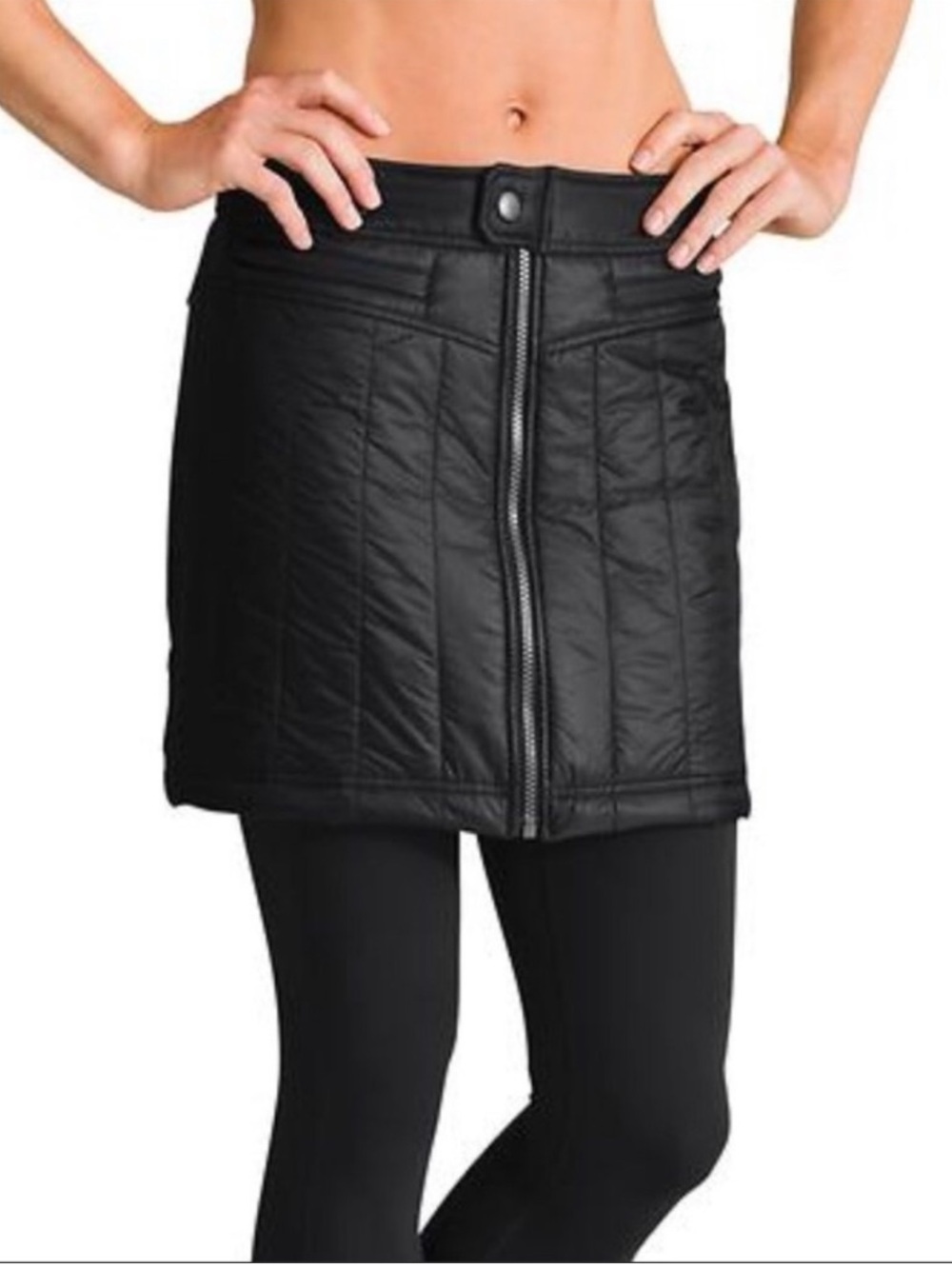 Athleta Black Toasty Buns Quilted Primaloft Insulated Skirt NWT Size 4